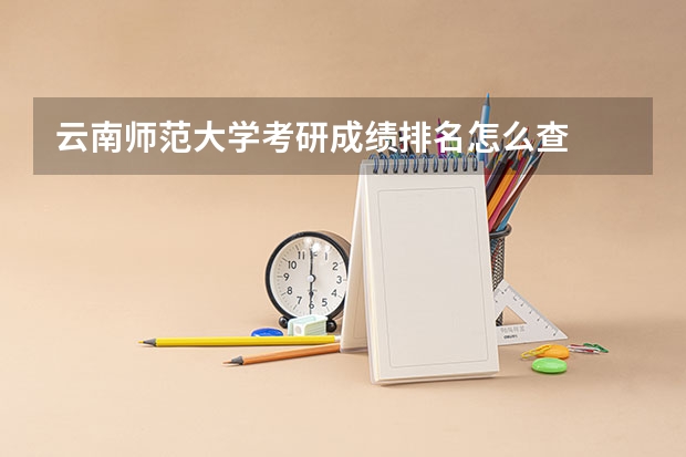 云南师范大学考研成绩排名怎么查