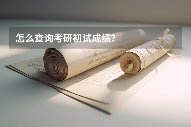 怎么查询考研初试成绩？
