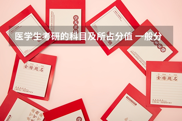 医学生考研的科目及所占分值 一般分数线在多少